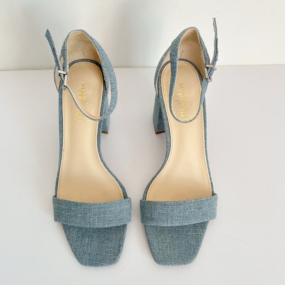 J. Mclaughlin Esme Denim Block Heels Blue Size 8.5 - Picture 2 of 7